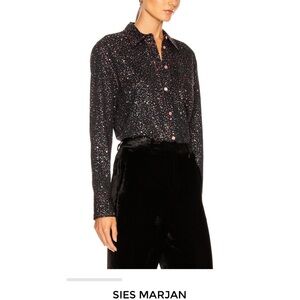 Sies Marjan Black Glitter Button-Up Shirt